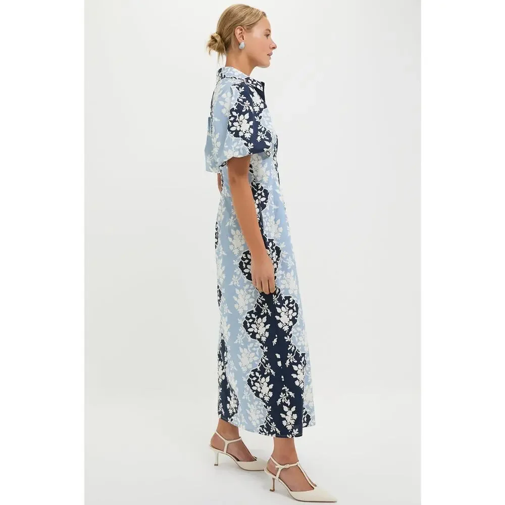 Tuckernuck Navy and Light Blue Floral Maxi Dress - Picture 6 of 7